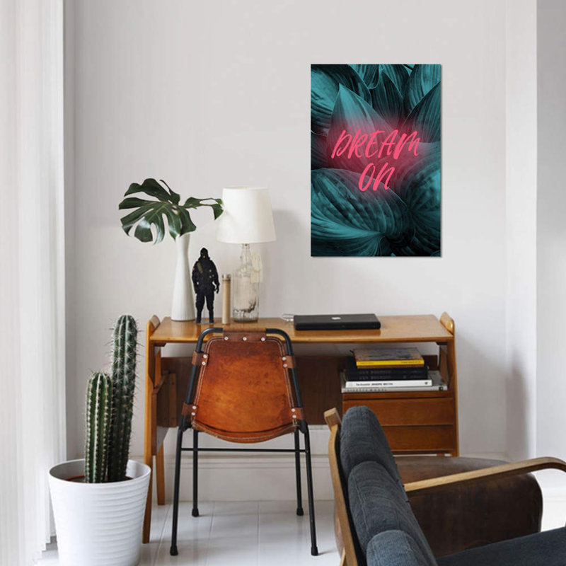 « rêve on », impression sur toile, H 12 po x l 8 po x P 0,75 po, Pas de tapis, Toile tendue