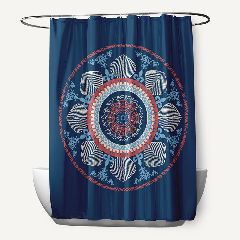 Rideau de douche simple Xenia, Bleu marine