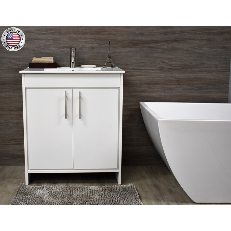 Amrooti 30'' Single Bathroom Vanity Base Only, White