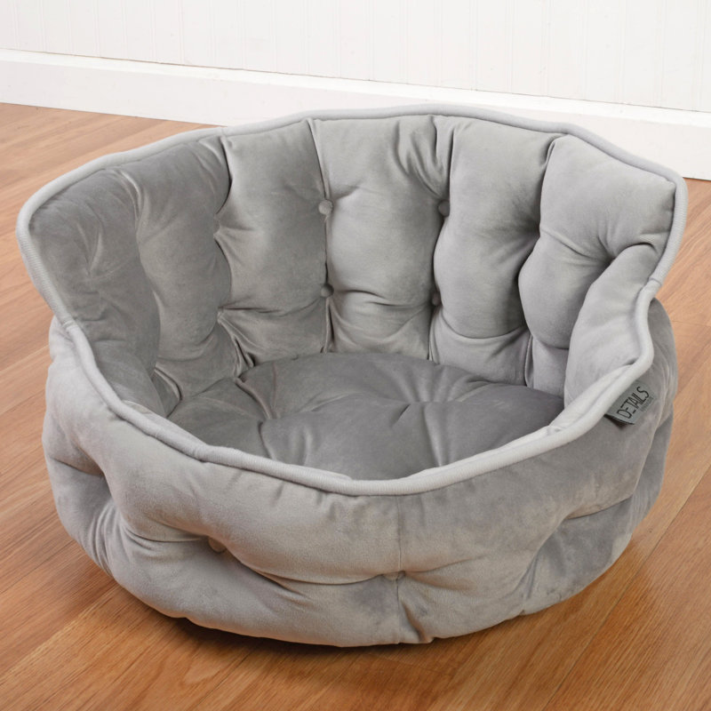 Lit pour tout-petits en velours touffeté Ketchum, gris