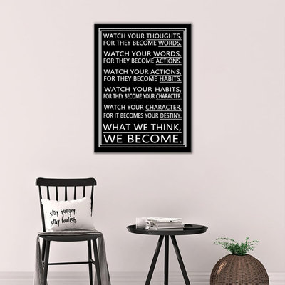 Inspirational Wall Decor Motivational Poster Canvas Picture Positive Quote Prints Modern Wall Art Office Painting Artwork For Kitchen Teens Room Gym Framed Ready To Hang [18''Wx24''h]