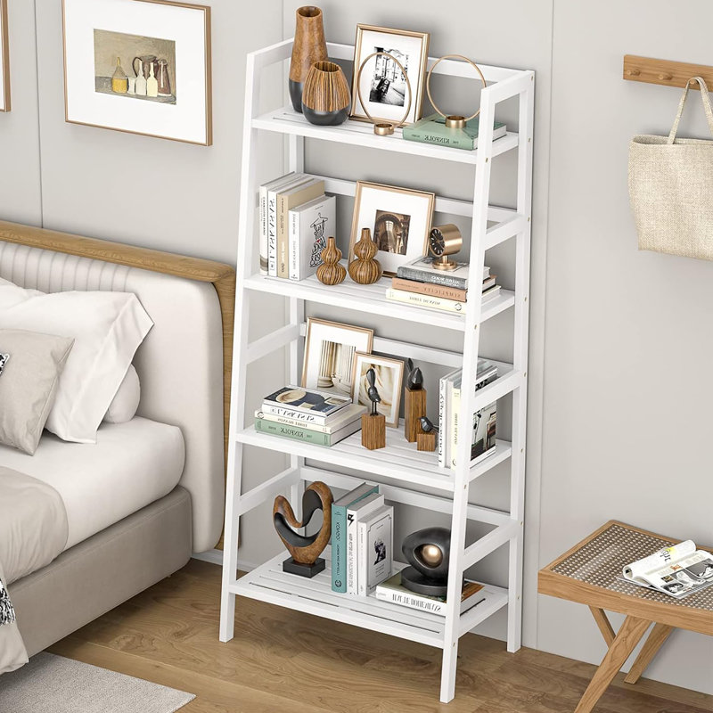 Étagère en bambou à 4 niveaux, idéale pour les petits espaces - bibliothèque, organisateur de salle de bain, support à plante