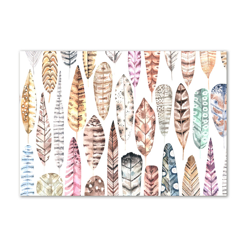 Colorful Feathers - Wrapped Canvas Print