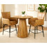 Ensemble de table de comptoir 36 po avec 2 chaises pivotantes en cuir brun clair Jaden