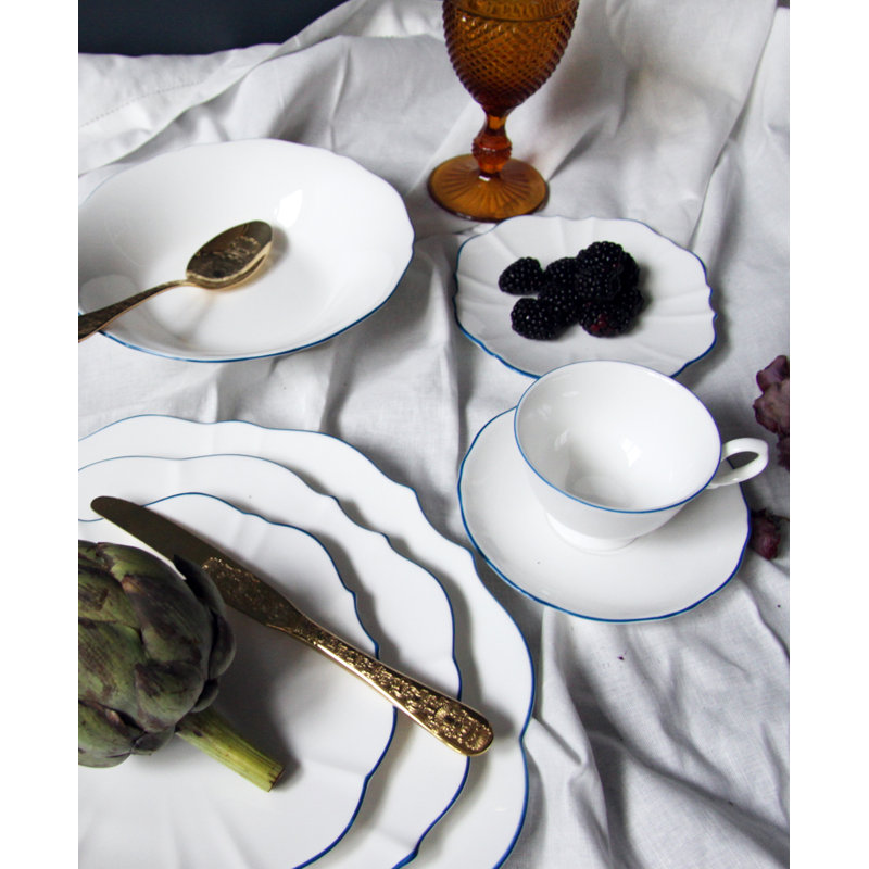 Amelie Bone China Teacup, Royal Blue