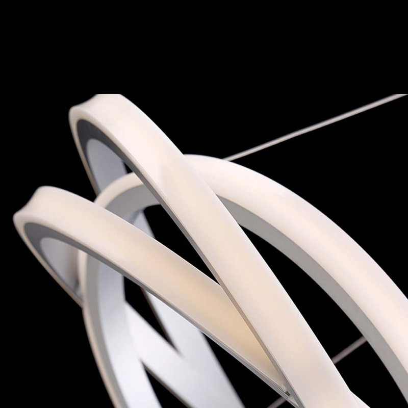 Veloce 1 - Light Unique Geometric Chandelier, 7" H x 26" W x 26" D, Titanium