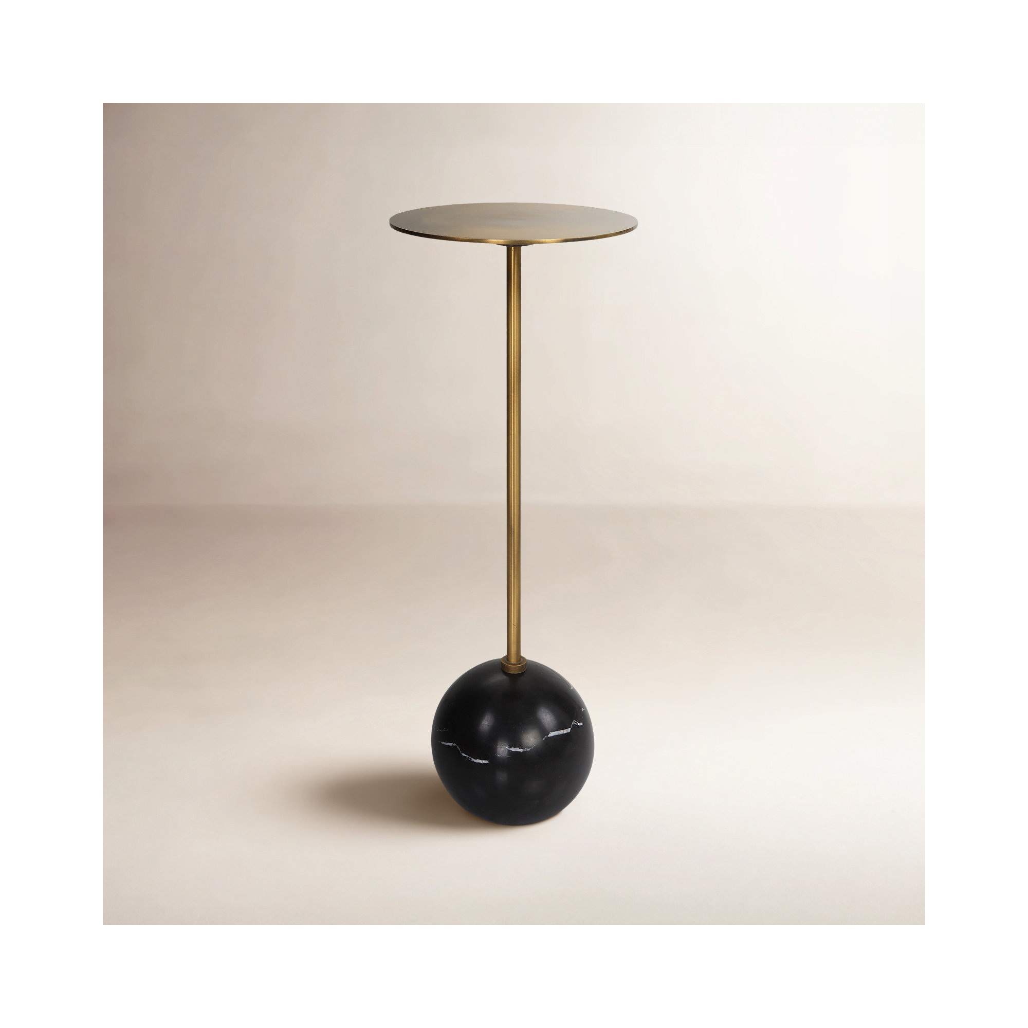 Chaniece End Table, Brushed Brass/Black