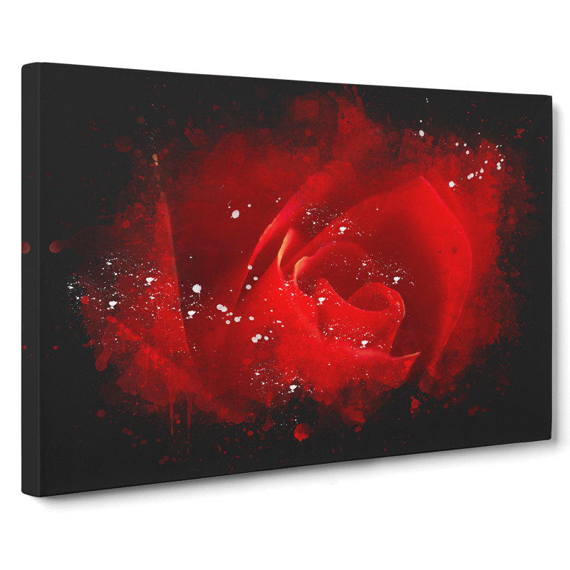 Red Rose Flower Vol.8 - Wrapped Canvas, 35cm H x 50cm W x 3cm D