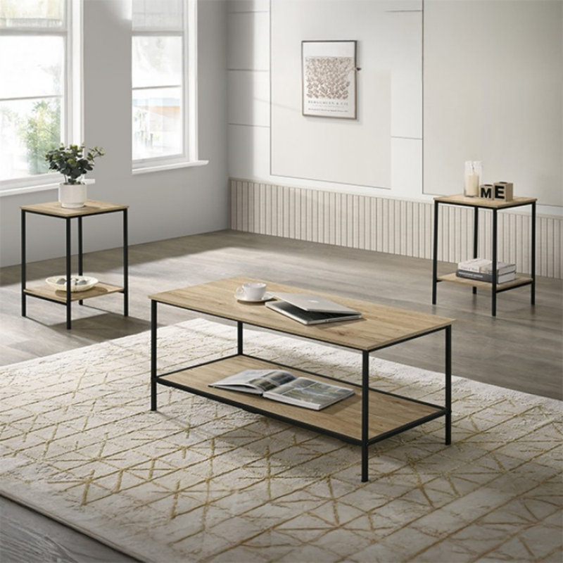 Ensemble de 3 tables basses Moore, Naturel