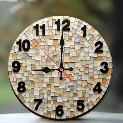 Horloge murale mosaïque