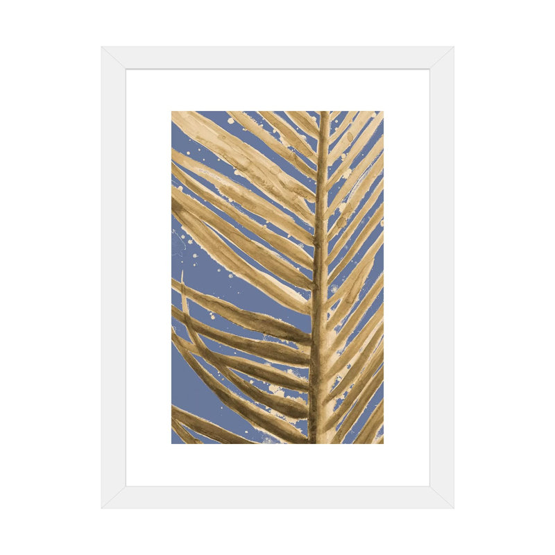 « Golden Wet Palm » par Patricia Pinto-impression, Papier encadré blanc, Blanc, H 32 po x l 24 po x P 1 po