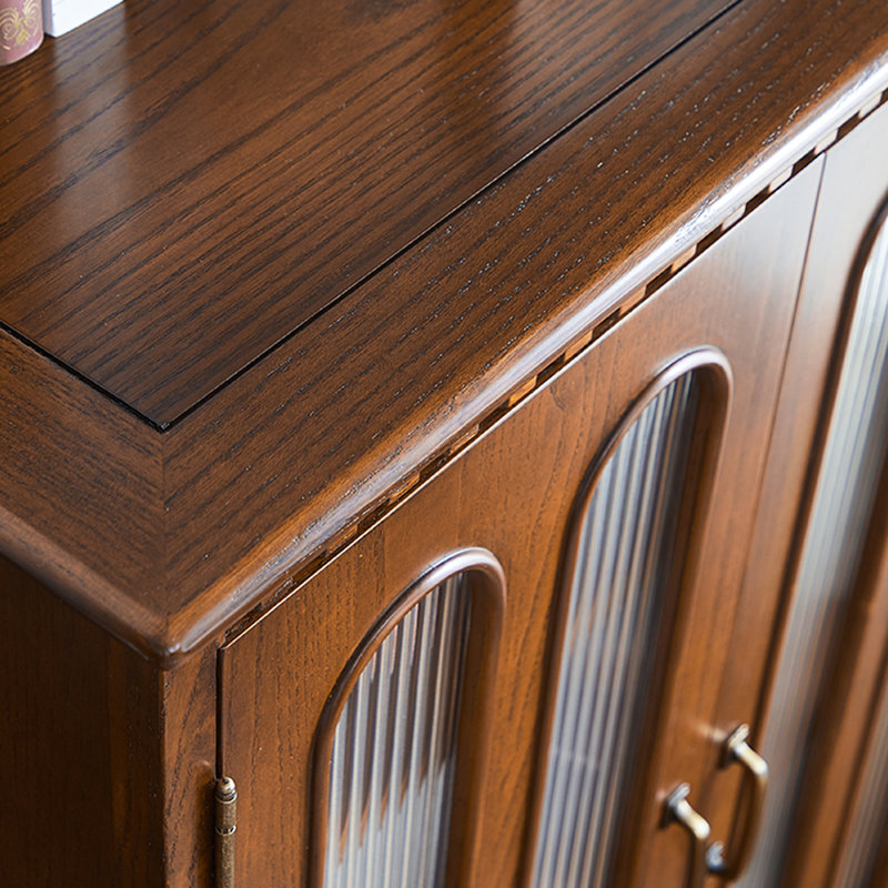 Nut-brown Solid Wood + Tempered Glass Display Cases
