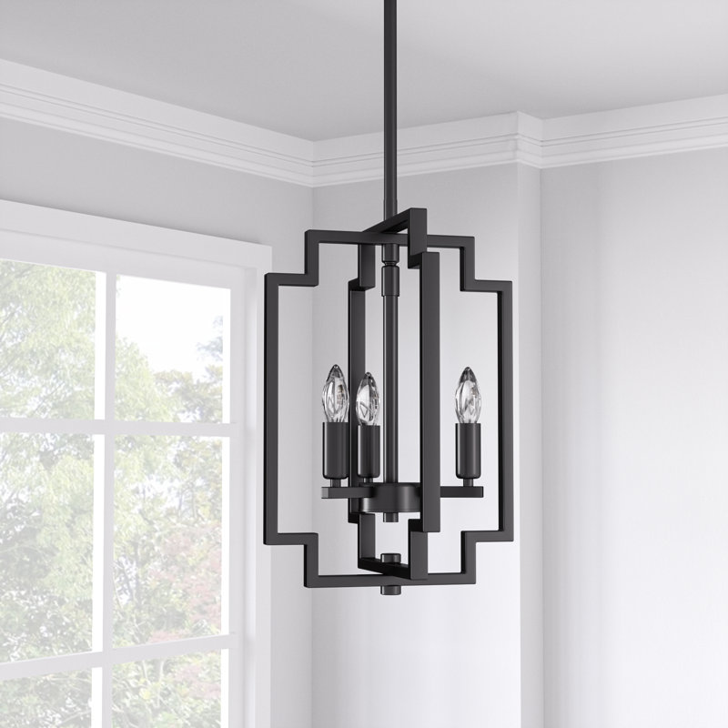 Bartow 3-Light Dimmable Chandelier, Matte Black