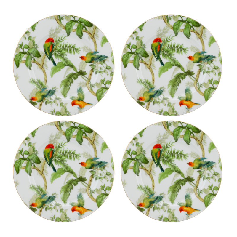 Assiettes à salade / dessert Tropical Paradise, ensemble de 4