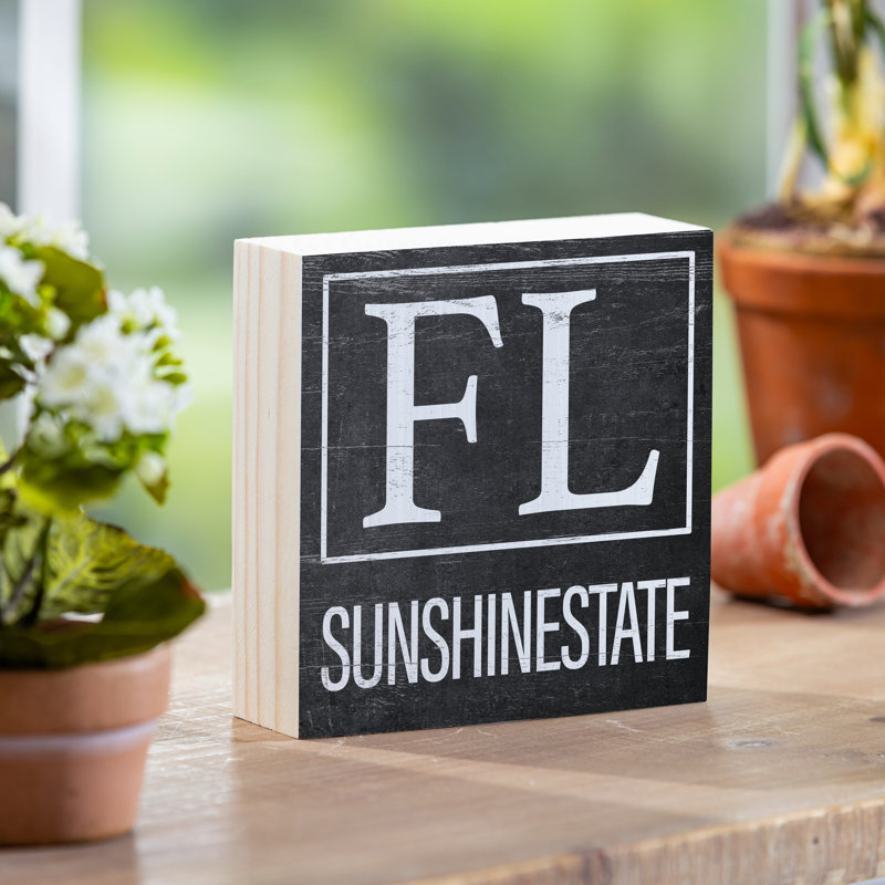 State Wooden Plock Florida 6x6"