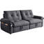 Canapé convertible en velours de 77 po de largeur avec lit coulissant-420835475