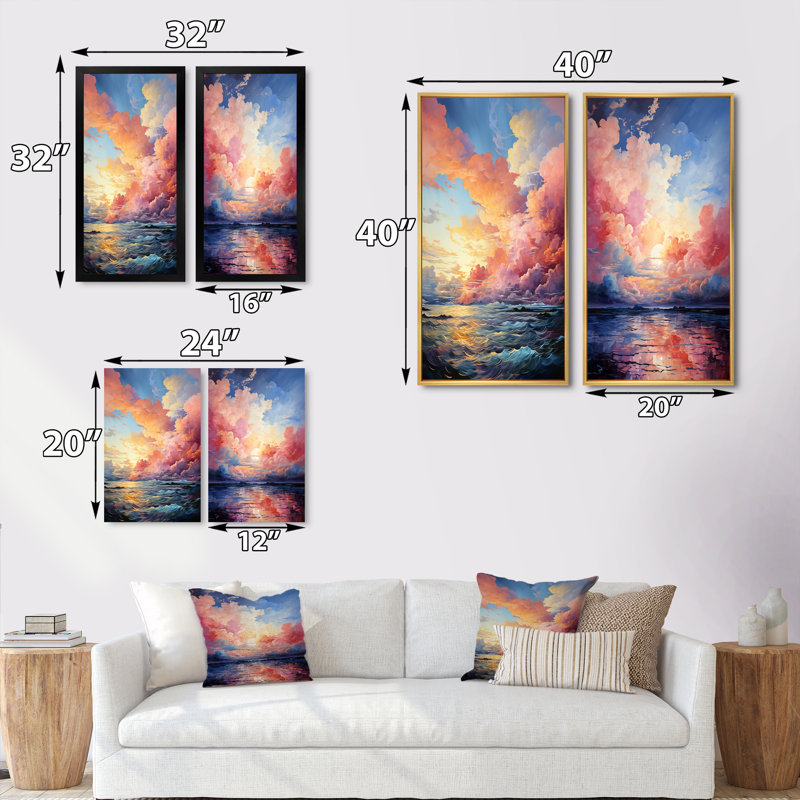 «Clouds Skys Canvas III» 2 - pièces sur, Toile tendue, H 40 po x l 40 po