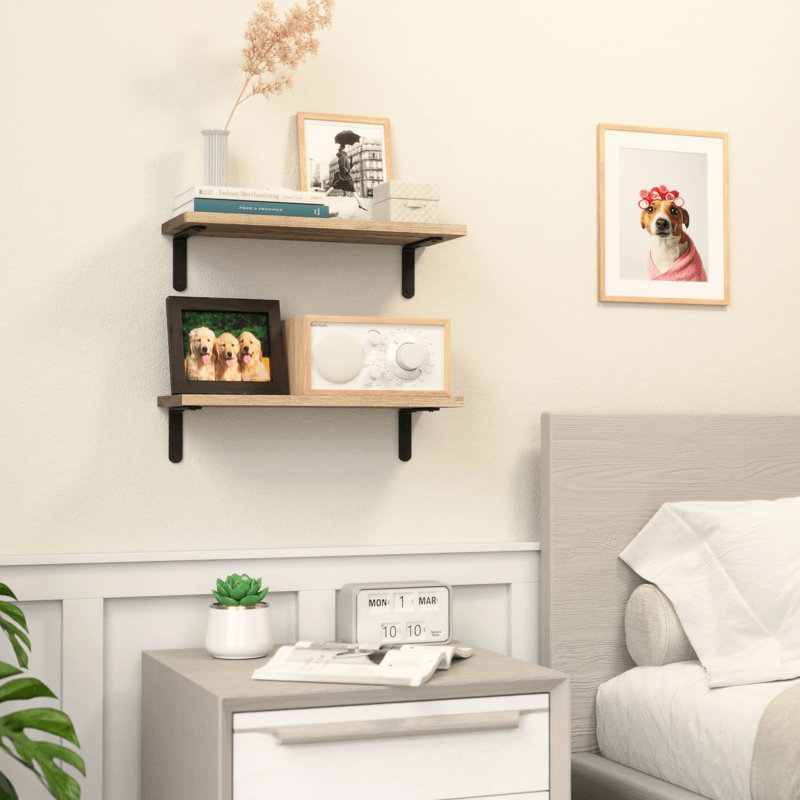 2 Rustic Living Room Shelf - Style With 40Lb Weight Capacity Display Shelves Of 2 Limit