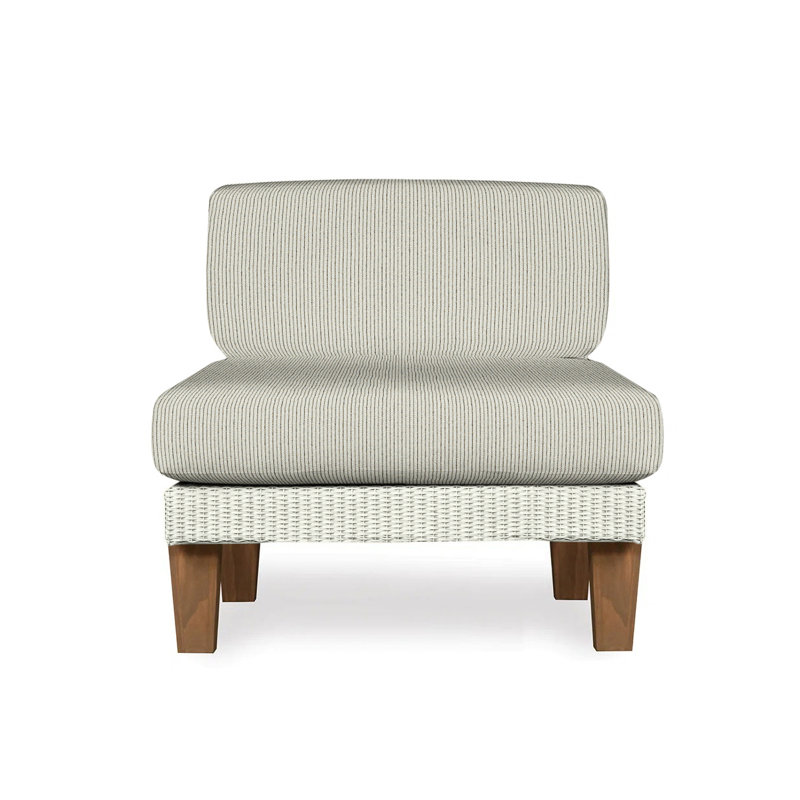 Catalina Outdoor Teak Lounge Chair, Remy Pebble, Ivory