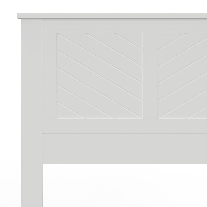 Chalco Solid Wood Headboard With Chamfer, Twin, White
