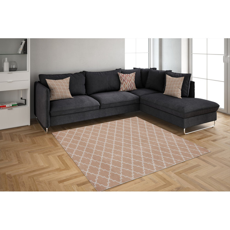 Stylish Woven Carpet (4 x 6 ft), 100% Polyester, 0.4 in Pile Height | Antibacterial, Non-Slip Underside | Machine Washable, 3D Digital Printing | Perfect for Living Room, Bedroom, and Home Decor
