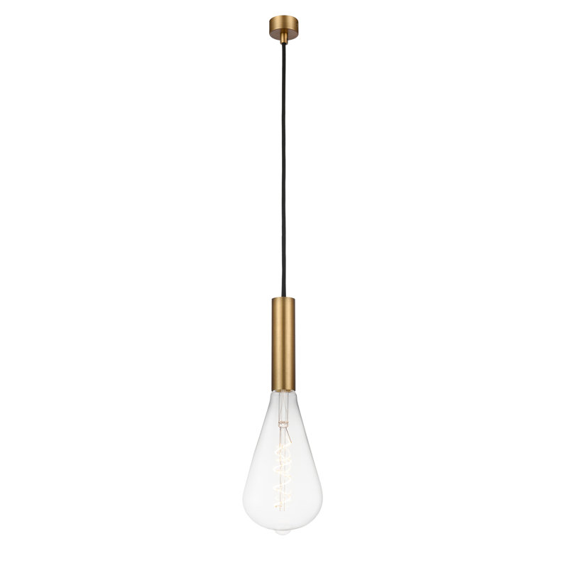 Luminaire suspendu à 1 lumière Gonnelli, Laiton brossé, H 13,13 po x l 5 po x P 5 po