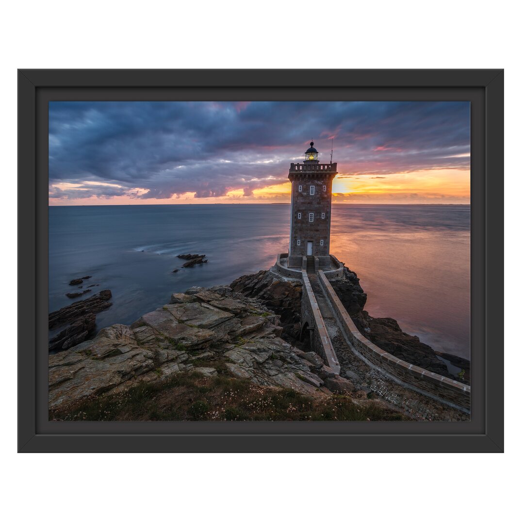 Gerahmtes Poster Lighthouse Sunset