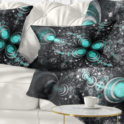 Coussin lombaire floral fractal scintillant