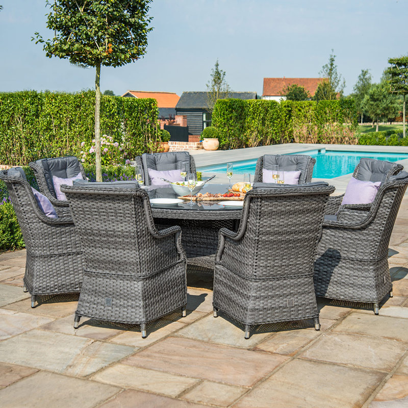 Mitcheldean 8 Seat Round Rattan Dining Set
