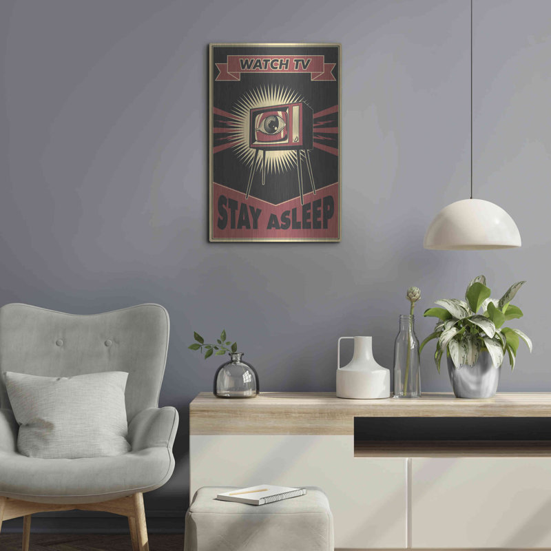 «TV», art mural en métal, 16 po x 24 po