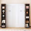 Grand lit escamotable mural avec portes de rangement, espresso