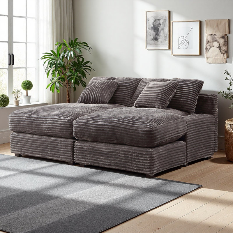 Canapé-lit 74,4 po, Gris