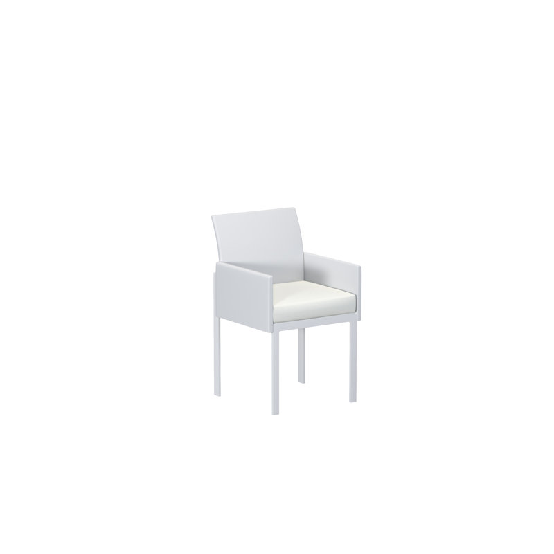 KOMFY - Dining Armchair - Mat Blanc/Blanc Frame - Deauve Canvas Cushion, Deauve Canvas, Mat Blanc/Blanc