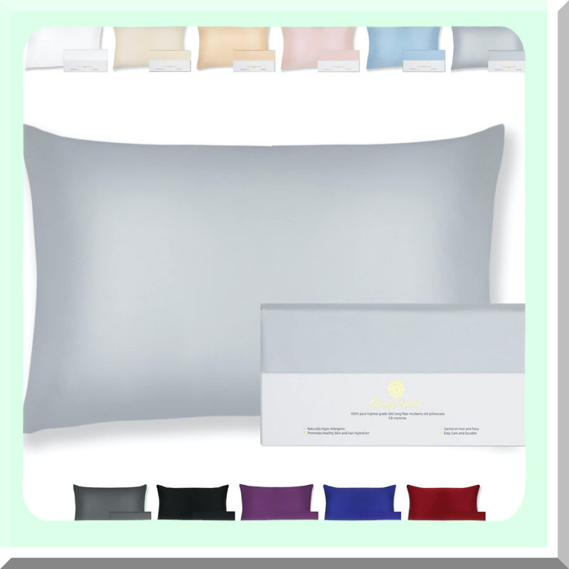 SilkDreams Hair-Saving Pillowcase - 100% Pure Mulberry Silk, 19 Momme, Hidden Zipper, Hypoallergenic, Best Sleep Quality, Lining, 20" x 36"