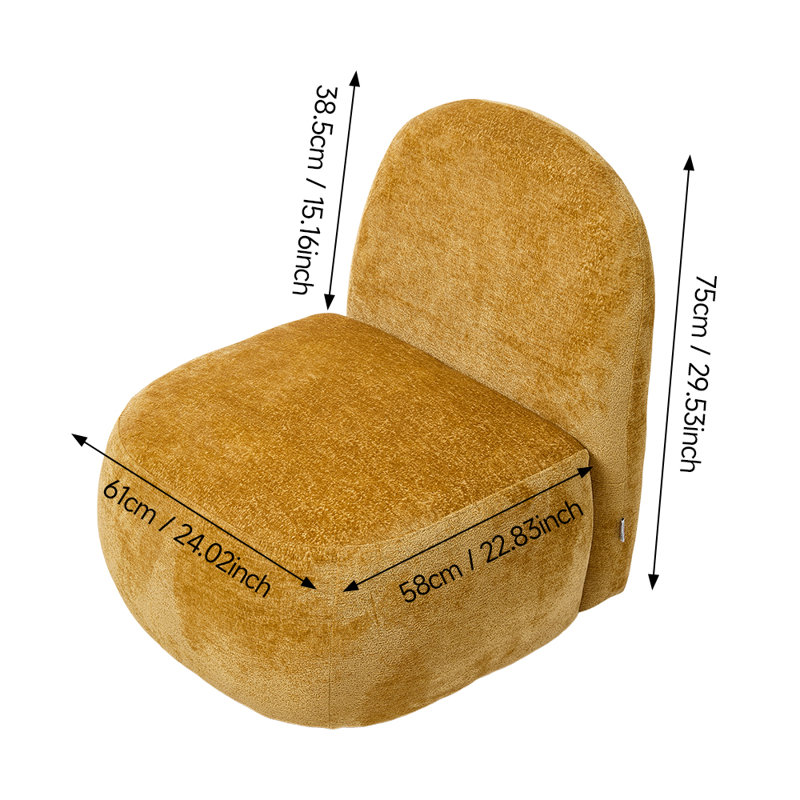 Chenille Chair Swivel, Yellow