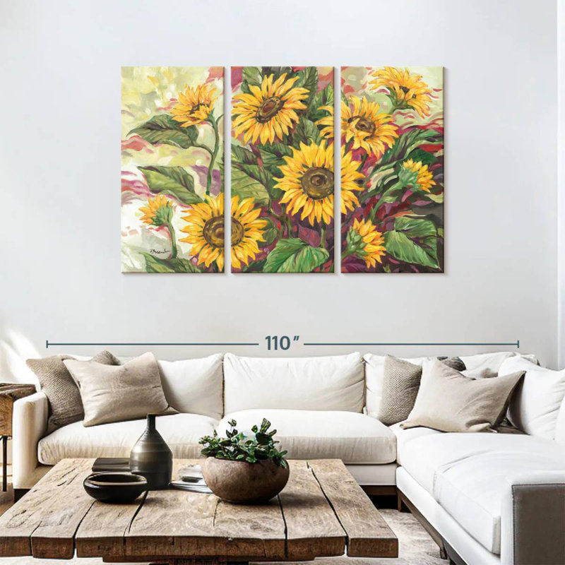 Harnek tournesols flamboyants, H 48 po x l 74 po