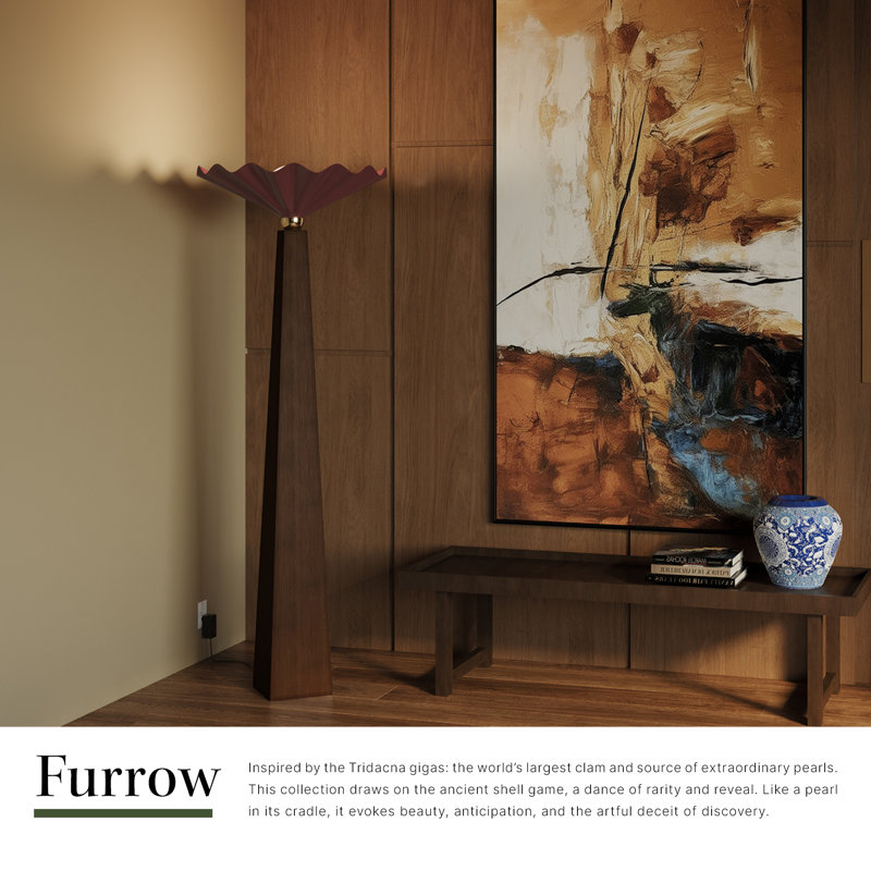 Furrow 65-in Red Floor Lamp, Pink