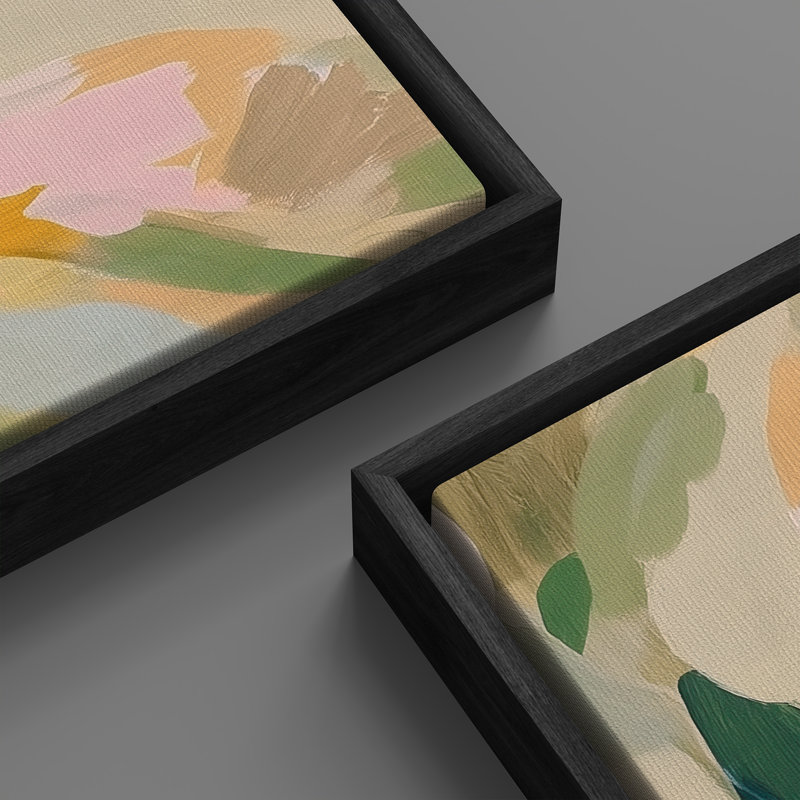 Impression sur toile encadrée, art moderne et coloré, formes abstraites colorées et modernes, Noir