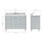 ARIEL Monroe 49 Single Sink Bathroom Vanity with Italian Carrara Marble Top-2128345935-2084886921-2084865759