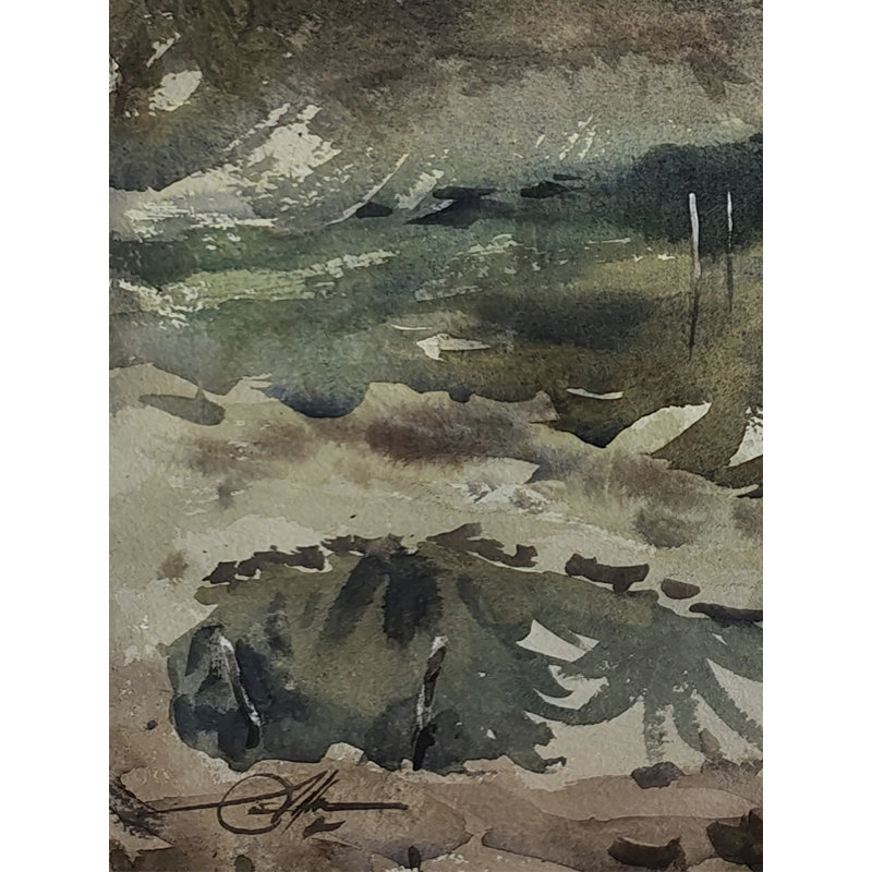 Reflets sur le lac | Peinture à l'aquarelle en vrac | Par Achintya Hazra