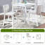 Ensemble de salle à manger 5 pièces à hauteur de comptoir: table carrée en bois et 4 chaises rembourrées, décoration en cristal-2135202210-2135201884