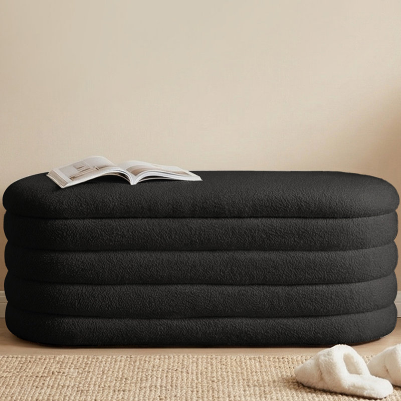 Banc de rangement avec repose-pieds l 45 po, banc de bout avec grand espace de rangement pour le salon, la chambre à coucher et le vestibule
