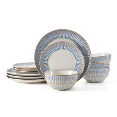 Pfaltzgraff Hensley 12-piece Stoneware Dinnerware Set, Service For 4 In Blue
