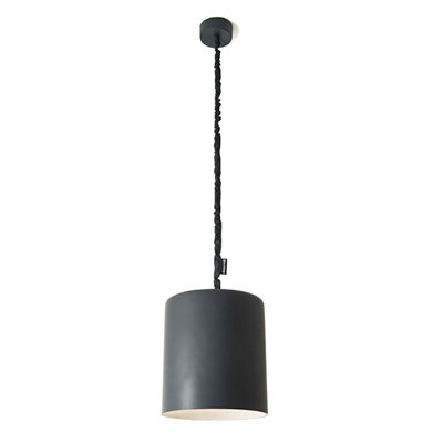 1 - Light Black Drum Pendant