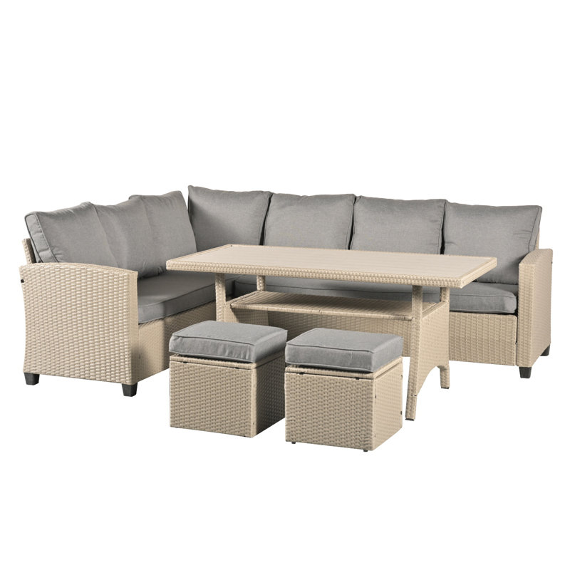 Tarrant 8 - Person Patio Dining Set with Rectangular Table , Cushions Included