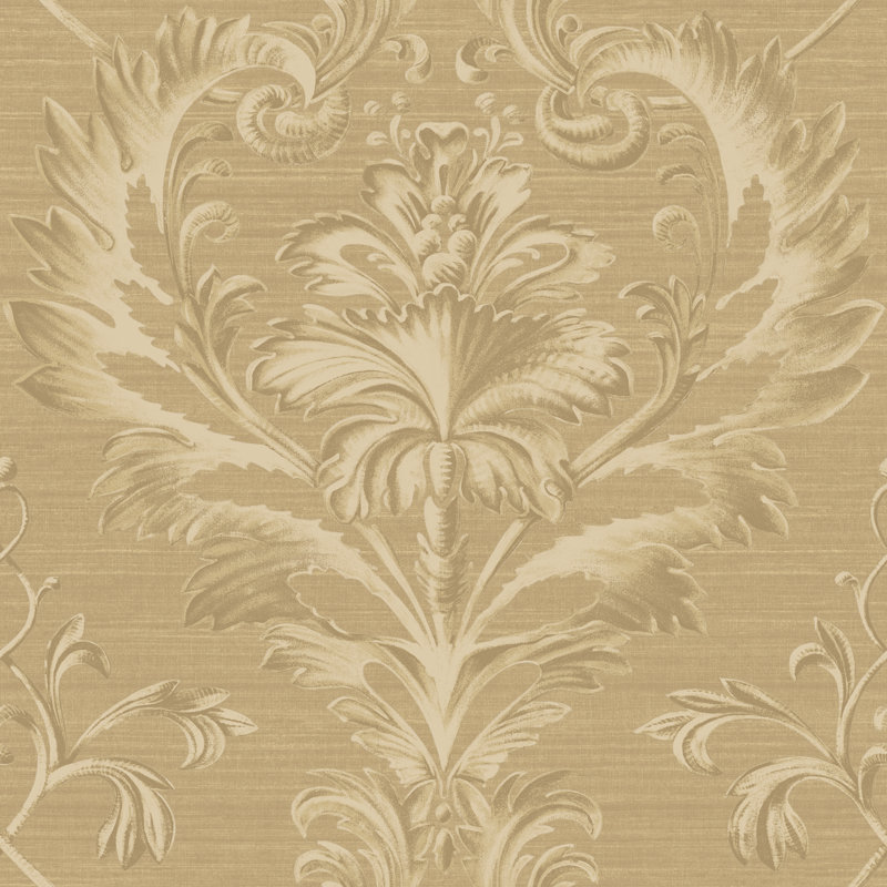 Papier peint embossé à motif 3d 33 pi x 20,5 po conmêler brillant damassé Brilliance, Brun