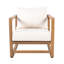 Chaise longue de patio en bois d'acacia avec coussins amovibles Hartsdale