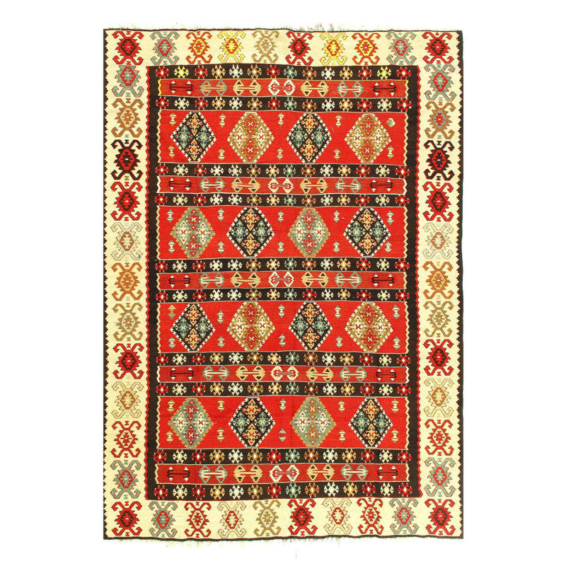 Tapis unique rouille / rouge 6 pi 11 po x 9 pi 6 po