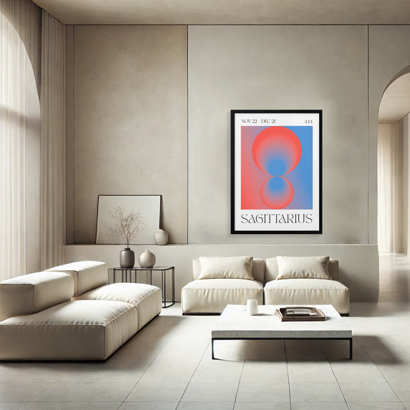 Pop Art & Retro "Sagittarius" Framed Print Wall Art, 20" H x 16" W