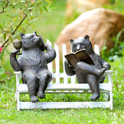 Figurine Hipster Bears on Bench